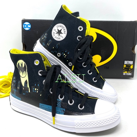 Converse x BATMAN Chuck 70 High Black Men Sneakers - Picture 2 of 8